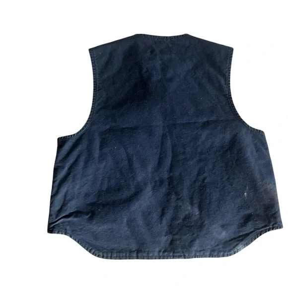 Vintage Carhartt Made In USA Blue Denim Sherpa Vest Jacket Sz Xl - Picture 3 of 6